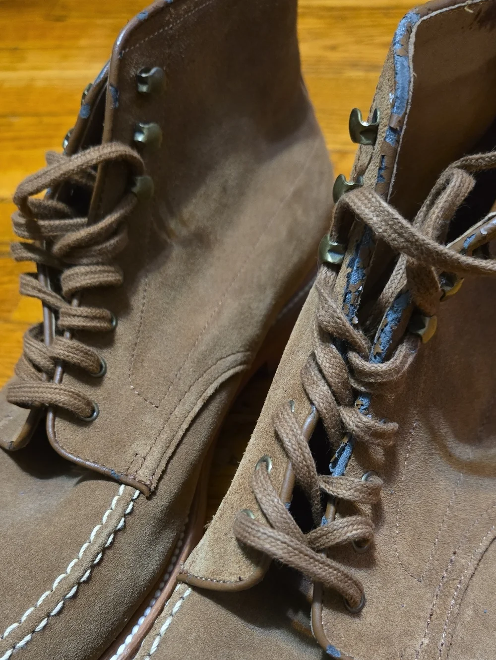 J.Crew Kenton Pacer Brown Snuff Suede Leather Boots Men 12 M Chukka Indy- FLAW